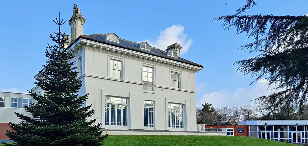 View of Monckton House, a 19th century 'gentleman's residence' which is at the heart of the Institute of Naval Medicine in Alverstoke