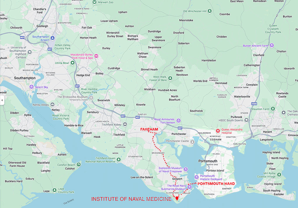 Map of Portsmouth Harbour and surroundings